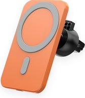 Yonovo® MagSafe Auto Houder voor iPhone 13 en 12 Lader Draadloze Ventilatierooster Mini / Max / Pro series Oplader 2 Apple fast snel Charger 15 W Telefoon Mobiele wallet kaarthouder Oranje