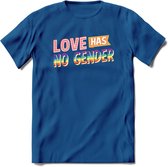 Love Has No Gender | Pride T-Shirt | Grappig LHBTIQ+ / LGBTQ / Gay / Homo / Lesbi Cadeau Shirt | Dames - Heren - Unisex | Tshirt Kleding Kado | - Donker Blauw - XXL