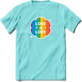 Love Is Love | Pride T-Shirt | Grappig LHBTIQ+ / LGBTQ / Gay / Homo / Lesbi Cadeau Shirt | Dames - Heren - Unisex | Tshirt Kleding Kado | - Licht Blauw - XXL