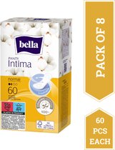 Bella Inlegkruisje Intima Normaal (60 stuks in 1 pak) pak van 8 combo, 100% katoen, ademend, Hoogwaardige kwaliteit - 480 stuks