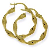 Gouden Wokkel Oorringen 21 mm 3 mm 14 karaats