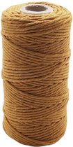 Cafuné Lux-Macramé Garen-Oker-3mm–100 meter-Single Twist-Gerecycled katoen-Touw-Koord-Macramé Plantenhanger-Wandkleed-Sleutelhanger-Dromenvanger-Macramé Koord-Macramé Pakket-Uitkam