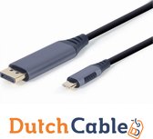 DutchCable Ultra Series - USB-C naar Displayport Kabel 1.8 Meter - adapterkabel - Displayport - 4K - 60HZ - Apple / iMac / Macbook (Pro) - Chromebook - Space Grey - Plug&Play