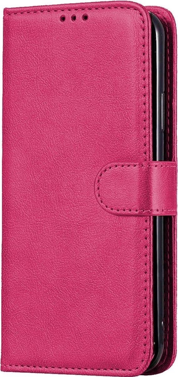 LuxeBass Telefoon Wallet Bookcase voor Samsung Galaxy Note 10 Lite - Portemonnee telefoonhoesje voor Bankpassen - Kunstleer - Siliconen Houder - Magnetische sluiten- Roze - bookcase - boekhoesje - book case - boek hoesje