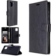 LuxeBass Hoesje geschikt voor Samsung Galaxy A10 hoesje bookcase - Zwart - telefoonhoes - gsm hoes - telefoonhoesjes