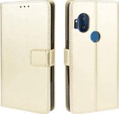 LuxeBass Hoesje geschikt voor Motorola Moto One Hyper hoesje book case goud - telefoonhoes - gsm hoes - telefoonhoesjes