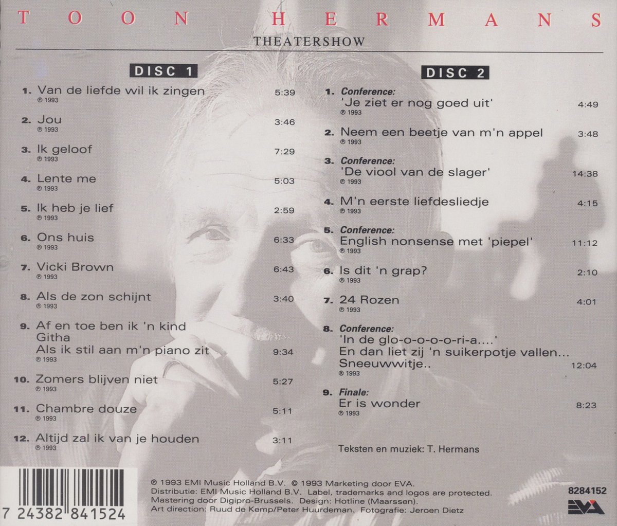 Toon Hermans Ik heb je lief Theatershow (2 CD's), Toon Hermans CD (album) Muziek Toon Hermans Ik heb je lief Theatershow (2 CD's), Toon Hermans CD (album) Muziek