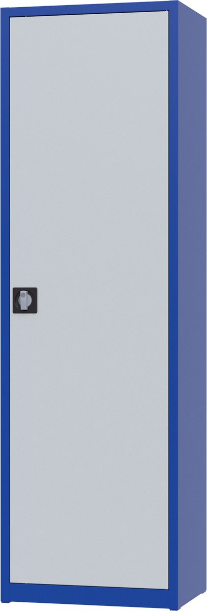 Povag Metalen archiefkast 195x60x42 cm Blauw grijs Met slot draaideurkast kantoorkast garagekast AKP-105