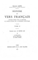 Hors collection - Histoire du vers français. Tome II