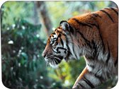 Muismat Tijger Rubber - Hoge kwaliteit foto van tijger muismat op polyester - 25 x 19 cm - Antislip muismat - 5mm dik - Muismat met foto - heerlijk voor op kantoor