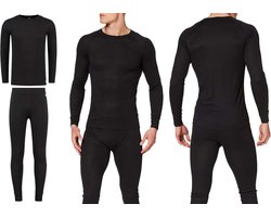 Thermo Ondergoed Heren - Set - Shirt en Broek - Zwart - XL | bol.com