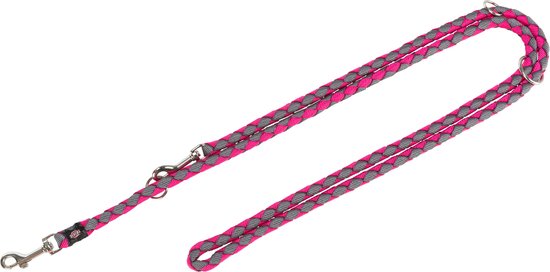 Trixie hondenriem cavo verstelbaar fuchsia / grijs - 200X1,2 CM