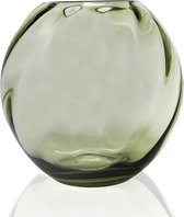 Anna von Lipa - Swirl Globe vaas 18cm olijfgroen - Vazen