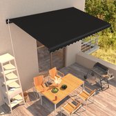 Decoways - Luifel handmatig uittrekbaar 450x300 cm antraciet