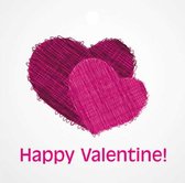 20 Valentijn kaartjes - cadeau kaartjes - Happy Valentine - 7 x 7 cm