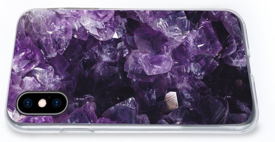 Coque iPhone X - Améthyste - Pierres précieuses - Minéraux - Coque en Siliconen