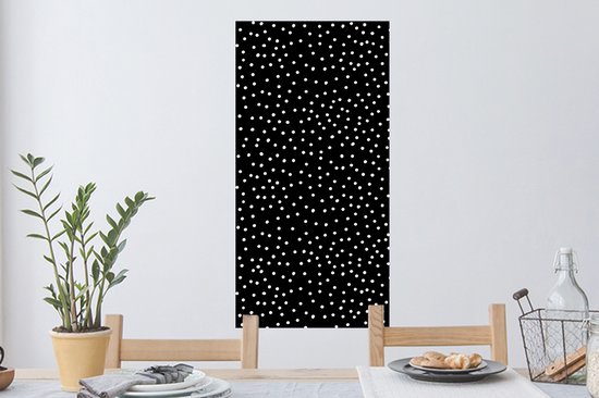 Stickers muraux - Feuille autocollante - Pois - Zwart - Wit - 40x80 cm - Feuille adhésive - Stickers muraux chambre enfant - Papier peint autocollant - Papier peint autocollant - Feuille autocollante