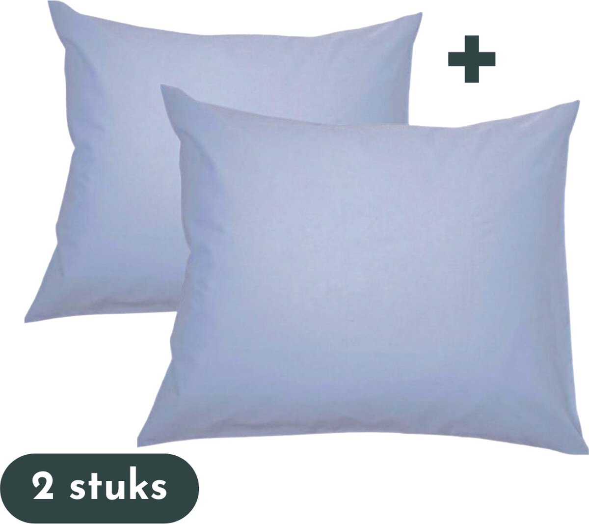 Zavelo Kussenslopen 60 x 70 cm Blauw - Set van 2 Stuks - 100% Katoen - Hoogwaardige Hotelkwaliteit - Hotelsluiting