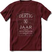 30 Jaar Legendarisch Gerijpt T-Shirt | Donkergrijs - Grijs | Grappig Verjaardag en Feest Cadeau Shirt | Dames - Heren - Unisex | Tshirt Kleding Kado | - Burgundy - S