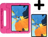 Hoes Geschikt voor iPad Pro 2021 (11 inch) Hoes Kinder Hoesje Kids Case Kinderhoes Shockproof Met Screenprotector - Hoesje Geschikt voor iPad Pro 11 inch (2021) Hoesje Kidscase - Roze