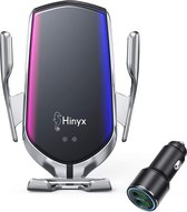Hinyx Draadloze autolader, 2-in-1 Qi 10 W snel opladen automatisch spannen auto ontluchting houder telefoonhouder voor Samsung Galaxy S9/S9+/S8/S8+/Note 8/5/Apple iPhone 8/8 Plus/X