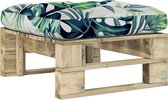 Decoways - Tuinhocker pallet groen geïmpregneerd grenenhout