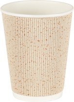 Natural Tableware duurzame stevige wegwerpbekers - 360ml - 25 Stuks - beige/gold