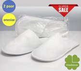 Badstof pantoffels badslippers 2 paar ONE SIZE ideaal voor Hotel - Sauna bezoek