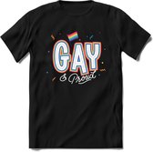 Gay | Pride T-Shirt | Grappig LHBTIQ+ / LGBTQ / Gay / Homo / Lesbi Cadeau Shirt | Dames - Heren - Unisex | Tshirt Kleding Kado | - Zwart - XL