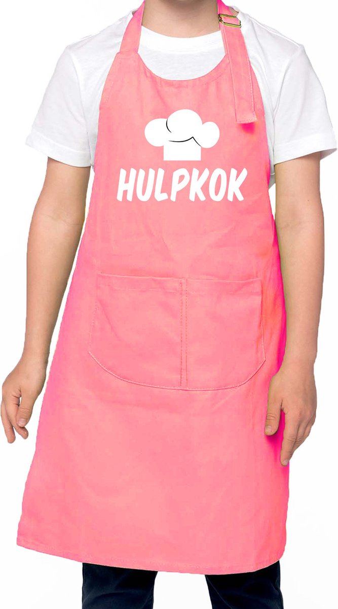 Hulpkok keukenschort - roze - voor jongens en meisjes - schort kinderen - koken