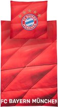 FC Bayern Munchen dekbedovertrek rood geruit - eenpersoons - 135 x 200 cm