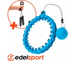 EdelSport - Fitness Hoelahoep – Hoepel- Hula Hoop fitness- Hoelahoep met gewicht - Massage – Thuis Sporten – Afvallen – Buikspieren – Blauw