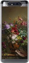 Geschikt voor Samsung Galaxy A80 hoesje - Stilleven met bloemen in een Griekse vaas - Oude meesters - Kunst - Siliconen Telefoonhoesje