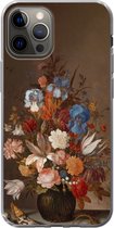 Geschikt voor iPhone 12 Pro hoesje - Stilleven met bloemen - Kunst - Oude meesters - Siliconen Telefoonhoesje