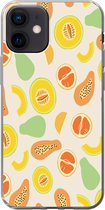 Geschikt voor iPhone 12 hoesje - Fruit - Patronen - Meloen - Siliconen Telefoonhoesje
