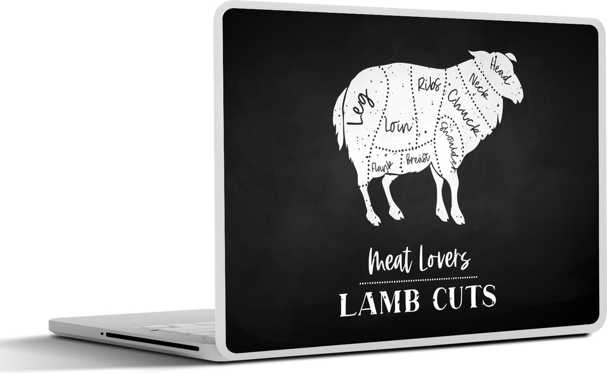 Laptop sticker - 13.3 inch - Schaap - Keuken - Slager - 31x22,5cm - Laptopstickers - Laptop skin - Cover - Cadeau voor vrouw