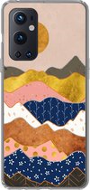 Geschikt voor OnePlus 9 Pro hoesje - Goud - Pastel - Patronen - Siliconen Telefoonhoesje