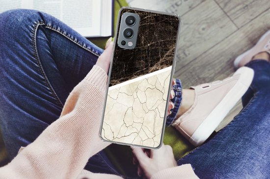 OnePlus Nord 2 5G - Marbre - Structure - Abstrait - Coque en Siliconen