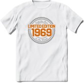 1969 Limited Edition Ring T-Shirt | Zilver - Goud | Grappig Verjaardag en Feest Cadeau Shirt | Dames - Heren - Unisex | Tshirt Kleding Kado | - Wit - XXL