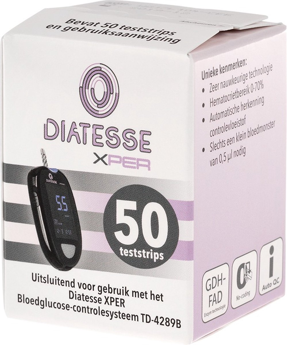 Diatesse Xper Bloedglucose-teststrips 50ST - Diatesse