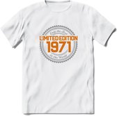 1971 Limited Edition Ring T-Shirt | Zilver - Goud | Grappig Verjaardag en Feest Cadeau Shirt | Dames - Heren - Unisex | Tshirt Kleding Kado | - Wit - XXL