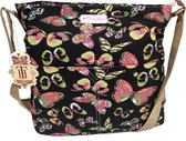 Amelie VLINDERS Omhang Schoudertas Crossbody Tas Zwart Butterfly