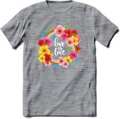 Love Is Love | Pride T-Shirt | Grappig LHBTIQ+ / LGBTQ / Gay / Homo / Lesbi Cadeau Shirt | Dames - Heren - Unisex | Tshirt Kleding Kado | - Donker Grijs - Gemaleerd - S