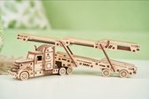 Mr. Playwood Car Carrier Truck - 3D houten puzzel - Bouwpakket hout - DIY - Knutselen - Miniatuur - 134 onderdelen