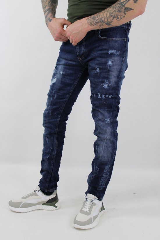 HEREN JEANSSLIM FIT JEANSSPIJKERBROEK DSQRRED7 LIGHTNING DESIGN MAAT