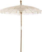 J-Line parasol Macrame - katoen - wit - arge