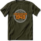 1949 Limited Edition Ring T-Shirt | Zilver - Goud | Grappig Verjaardag en Feest Cadeau Shirt | Dames - Heren - Unisex | Tshirt Kleding Kado | - Leger Groen - XL