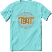 1941 Limited Edition Ring T-Shirt | Zilver - Goud | Grappig Verjaardag en Feest Cadeau Shirt | Dames - Heren - Unisex | Tshirt Kleding Kado | - Licht Blauw - XL
