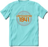 1941 Limited Edition Ring T-Shirt | Zilver - Goud | Grappig Verjaardag en Feest Cadeau Shirt | Dames - Heren - Unisex | Tshirt Kleding Kado | - Licht Blauw - XXL