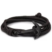 Fashionvibe.nl | Anchor Bracelet Black | Stoere wikkel armband